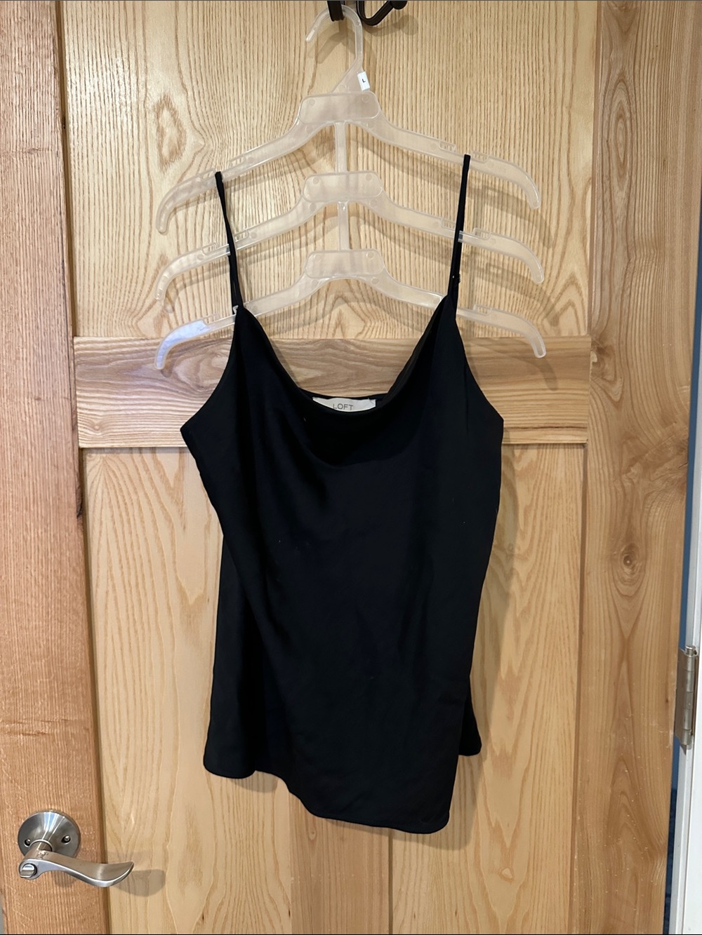 LOFT Black Slim Spaghetti Strap Cami Top